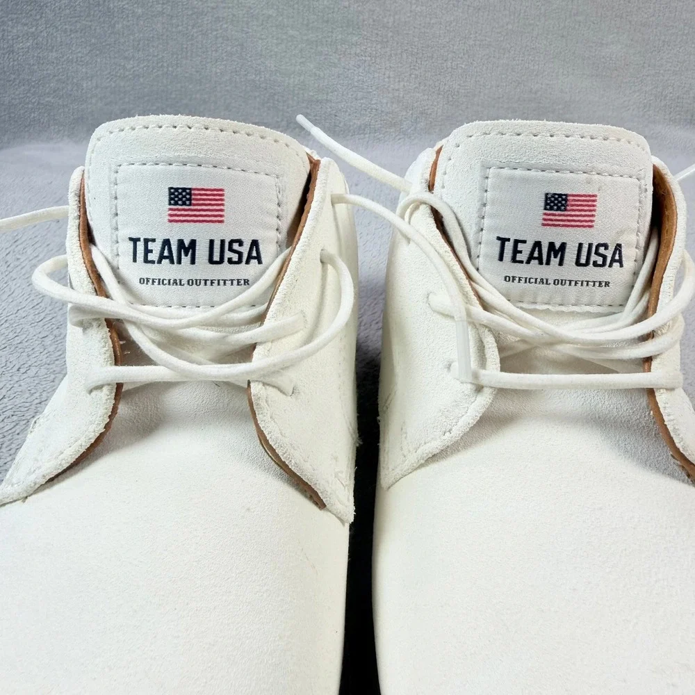 Polo Ralph Lauren Mens 8 White Suede Team USA Official Outfitter Buck Shoes
